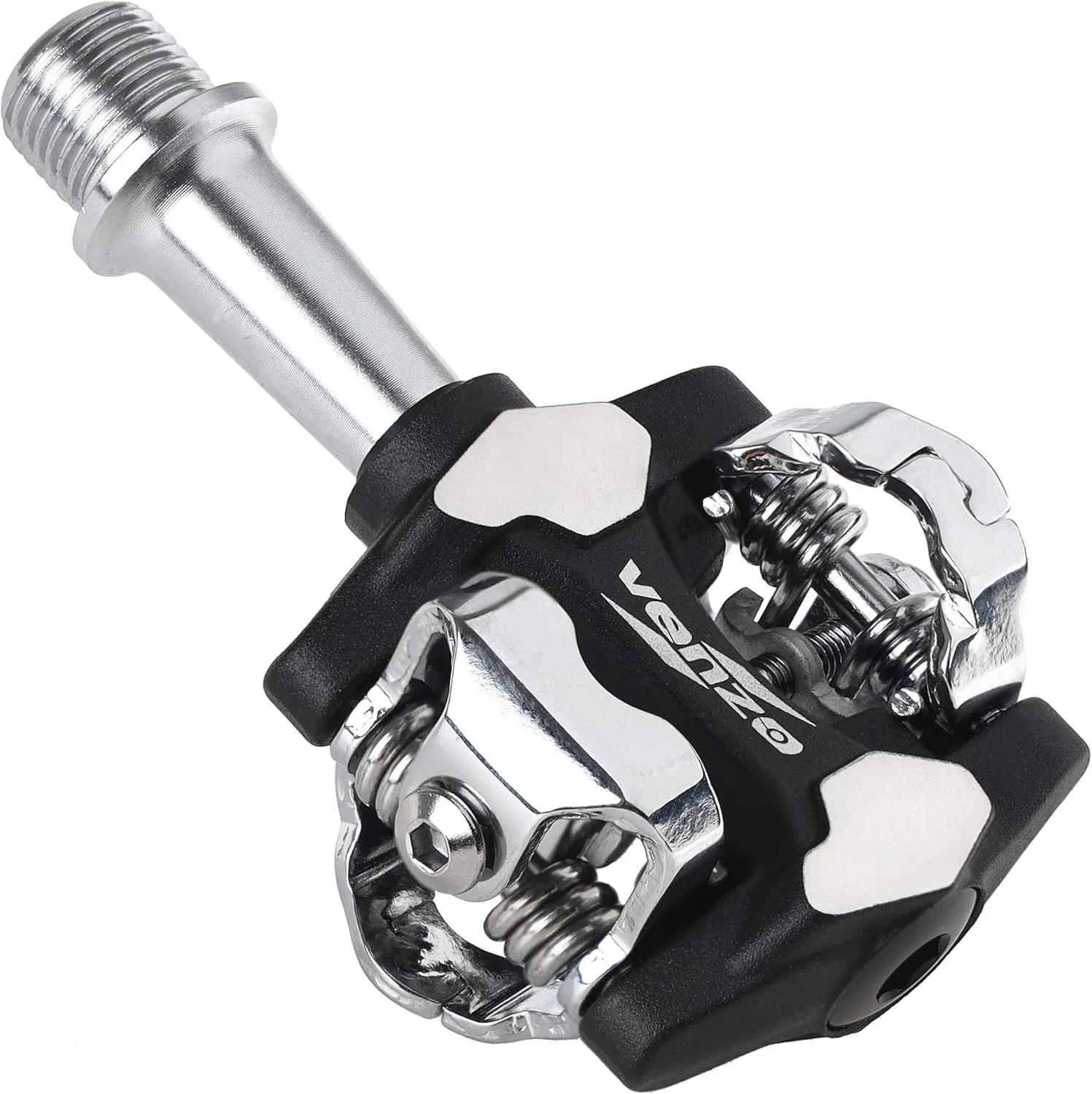VENZO MTB Mountain Bike Forged 6066 Aluminum Sealed Clipless Pedals 9/16" Compatible with Shimano SPD Type Cleats SM-SH51 MTB Shoes - Easy Clip in