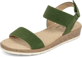 VJH confort Womens Flat Sandals Open Toe Elastic Ankle Strap Slip on Comfy Low Wedge Sandals