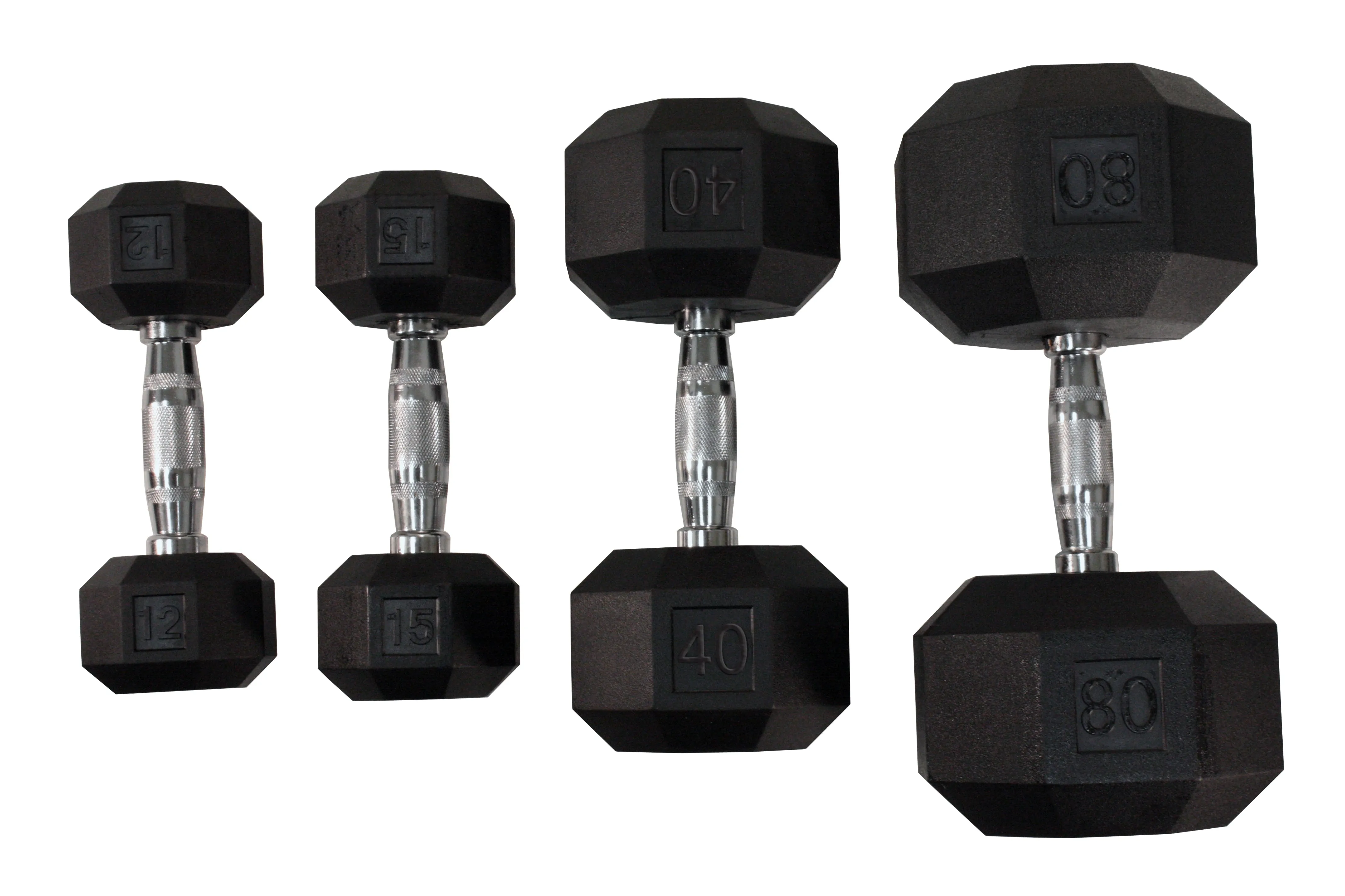 VTX 8-Sided Rubber Encased Dumbbells 5-50 lb.