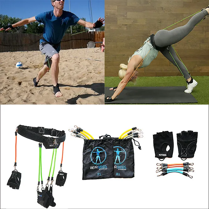 ·Wearbands Full-body Training System : 3 Lower-body-levels, 2 upper-body levels·